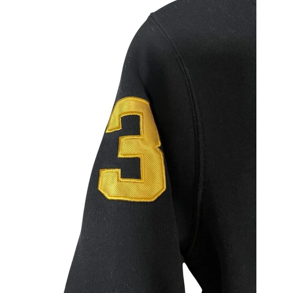 Ralph‎ Lauren XL 3 Horse Hoodie Black Kid Preppy Embroidery Luxury Classic Retro